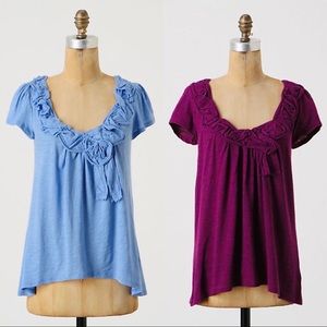 Anthropologie C Keer Rosette Winners Circle Tops S